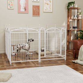 Dog Playpen Indoor 32 inch 8 Panels Metal Dog Pen Pet Dog Fence Outdoor Exercise Pen with Doors