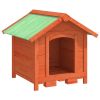 Dog Kennel Brown 25.6"x25.6"x24.2" Solid Wood Pine