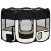 Foldable Dog Playpen with Carrying Bag Black 43.3"x43.3"x22.8"