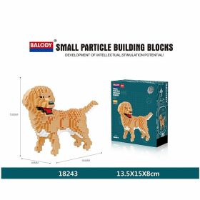 Cartoon Dog Building Blocks Mini Dachshund Poodle Doberman Model Children's Toy Gift Dog Pet Building Blocks (Color: 18243, size: With box)