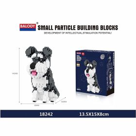 Cartoon Dog Building Blocks Mini Dachshund Poodle Doberman Model Children's Toy Gift Dog Pet Building Blocks (Color: 18242, size: With box)