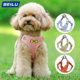 dog Harnesses and dog leash set; Pet Traction Rope Vest Pet Chest Strap Small and Medium Dog Strap Reflective Dog Walking Rope Wholesale (colour: blue, Specification (L * W): S)