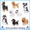 Cartoon Simulation Pet Dog Building Blocks Mini Dachshund Poodle Doberman Model Children's Toy Gift Dog Pet Building Blocks